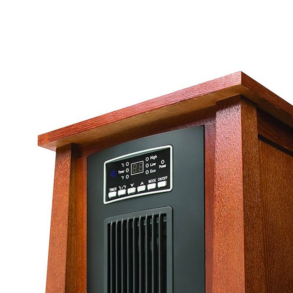 Haier 3 Setting 1500W 5100BTU Infrared Heater w/Oak Finish & Remote (Damaged)