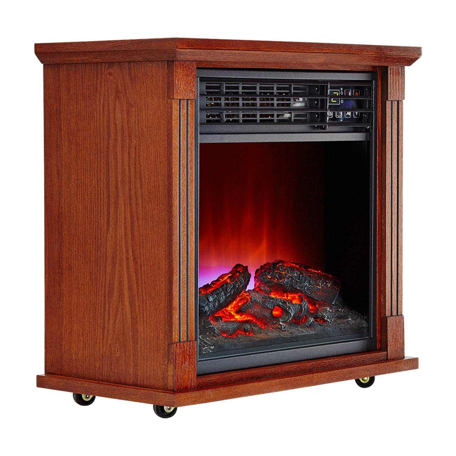 Haier Fireplace Frame Infrared Zone Heater with Dark Oak Finish (Open Box)