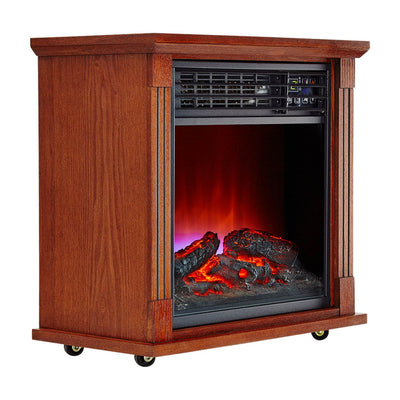 Haier Fireplace Frame Infrared Zone Heater with Dark Oak Finish (Open Box)