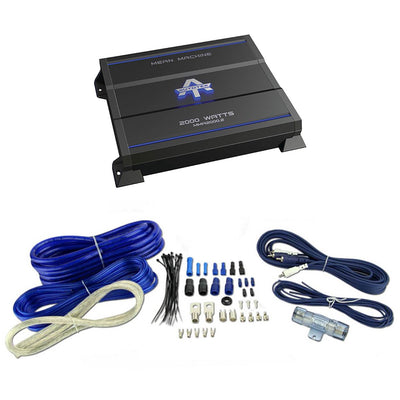 Autotek Mean Machine 2000W 2-Channel Class A/B Amplifier + 4-Gauge Wiring Kit