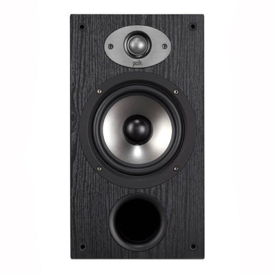 Polk 125W 2-Way Home Bookshelf Speakers 6.5-Inch Driver, Pair Black (Open Box)