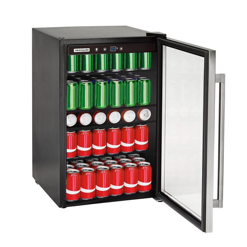 Frigidaire 126 Can Beverage Mini Fridge Refrigerator & Cooler, Silver (Used)