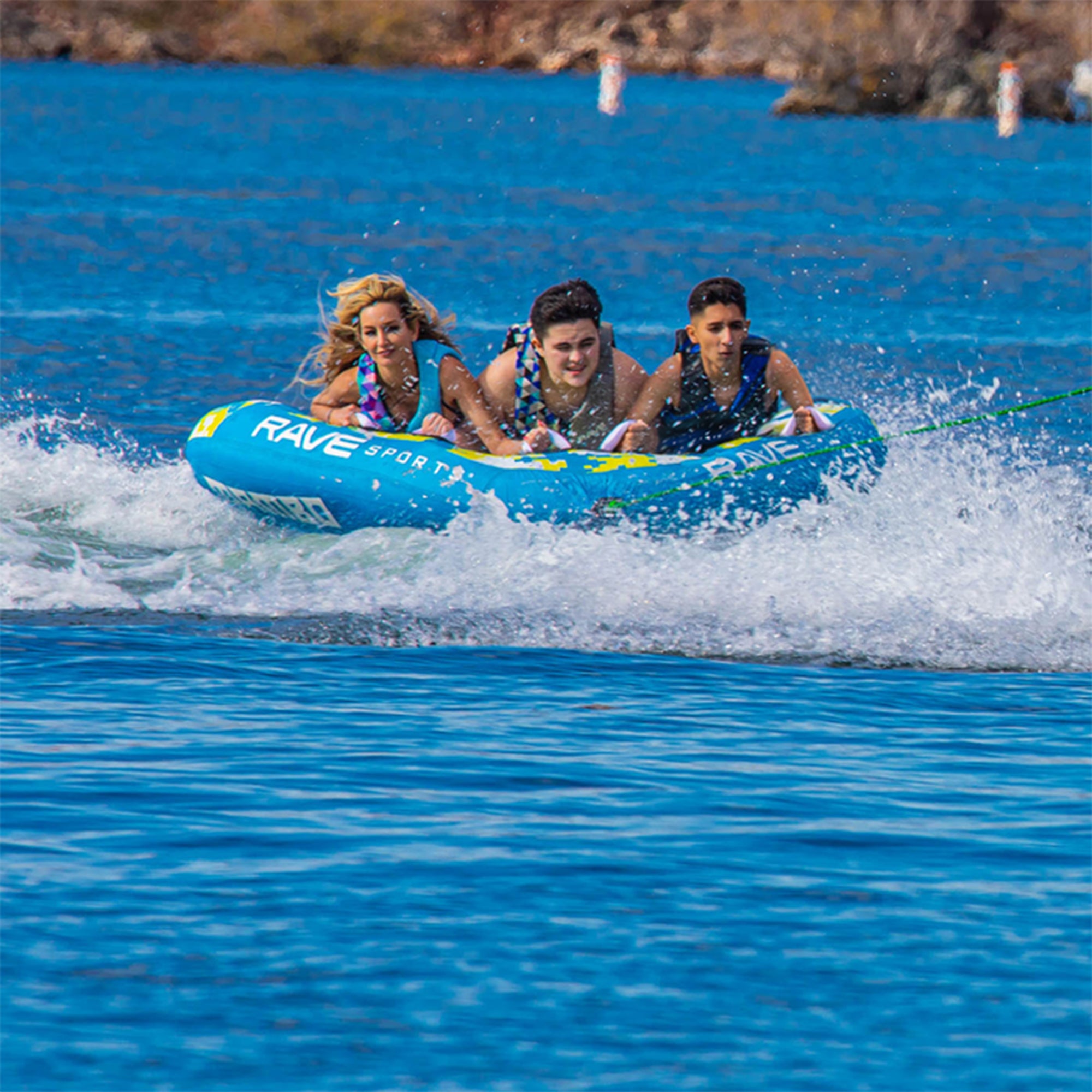 RAVE Sports Ripper 2 Rider Towable Tube Float + Mambo 3 Rider Towable Tube Float