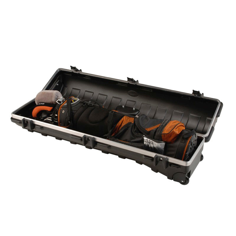 SKB Cases ATA Standard Hard Plastic Wheeled Golf Bag Travel Case, Black (2 Pack) - VMInnovations