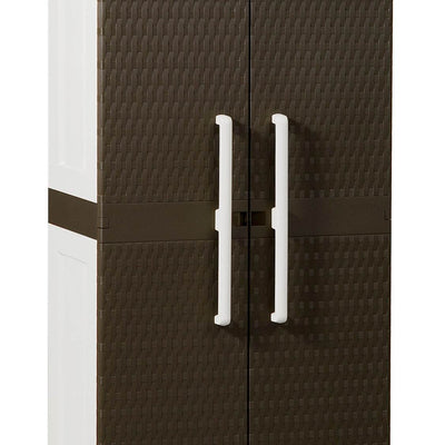 Toomax Rattan Medium 2-Door 4-Shelf Indoor Outdoor Storage Cabinet (For Parts)