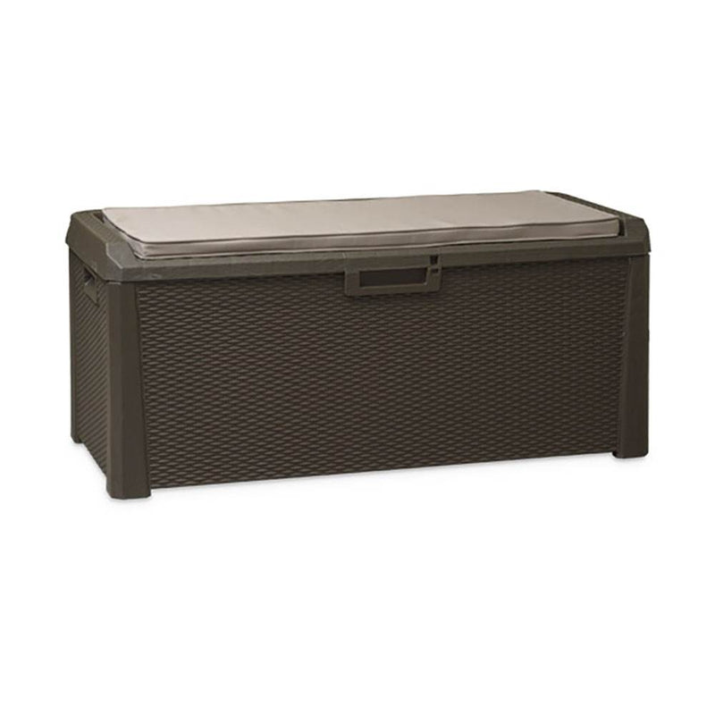 Toomax Santorini Plus 148 Gallon Cushioned Outdoor Deck Box, Brown | Open Box