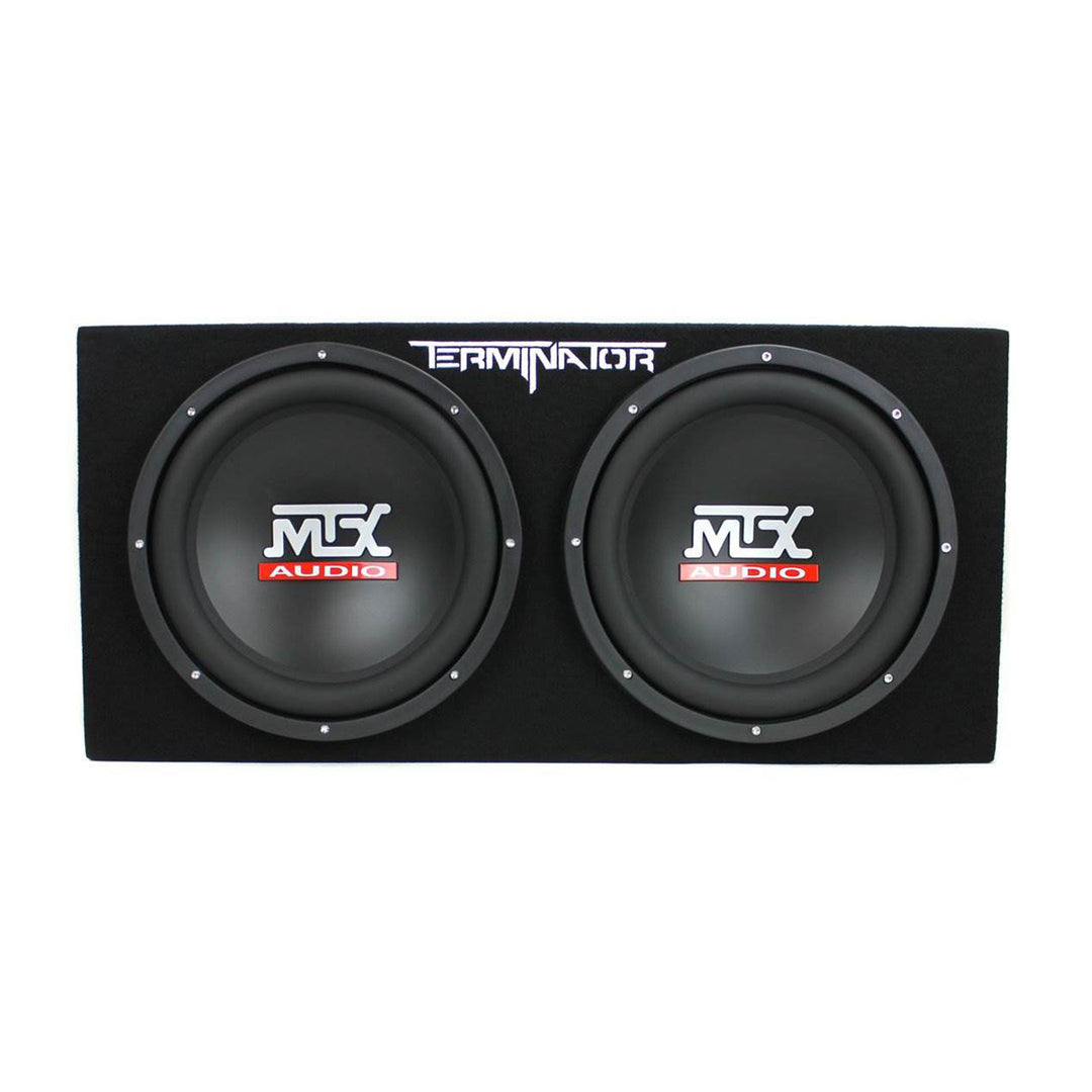 MTX 12" Dual Subwoofer Enclosure, Planet Audio Amplifier, 2 Soundstorm Wire Kits