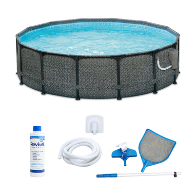 Summer Waves P4A01648B Elite 16ft x 48in Above Ground Frame Swimming Pool Set