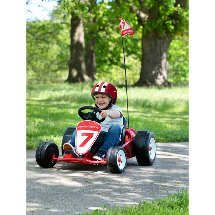 Radio Flyer 941HZ Battery-Powered Adjustable Kids Ultimate Outdoor Go-Kart, Red