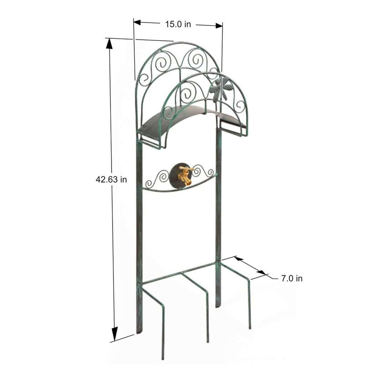 Liberty Garden 5-Prong Gauge Steel Water Hose Stand with Brass Bib (Open Box)