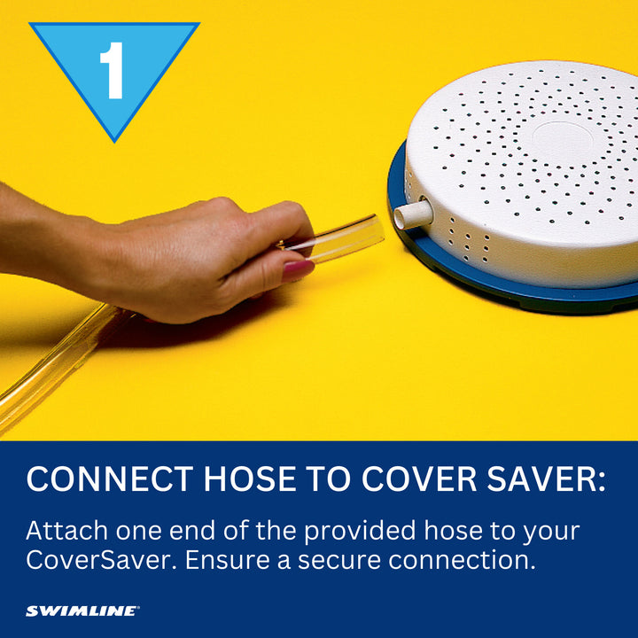 Swimline HydroTools CoverSaver Cordless Pool Cover Siphon Pump with 13 Foot Hose