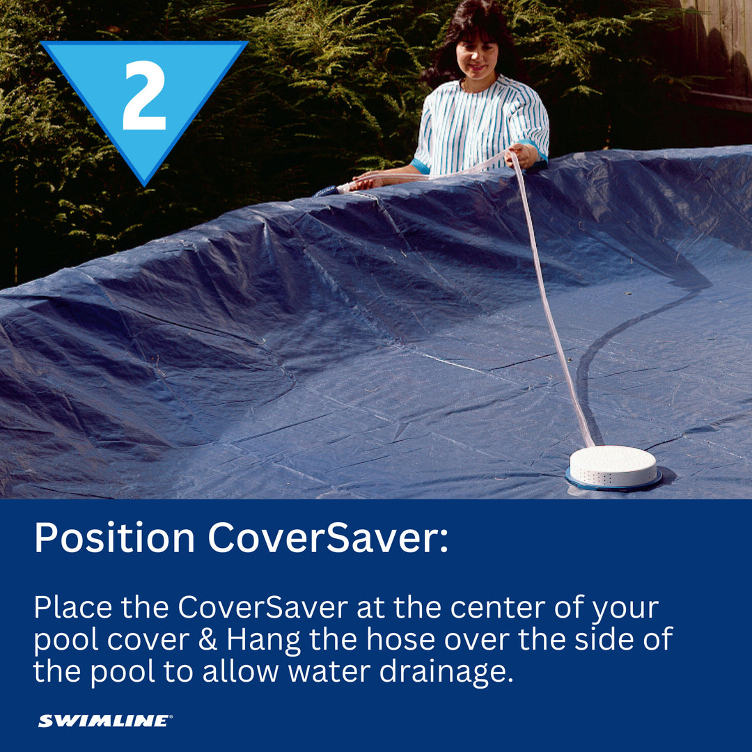 Swimline HydroTools CoverSaver Cordless Pool Cover Siphon Pump with 13 Foot Hose