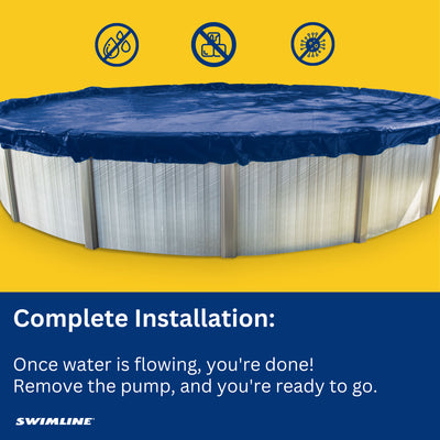 Swimline HydroTools CoverSaver Cordless Pool Cover Siphon Pump with 13 Foot Hose - VMInnovations