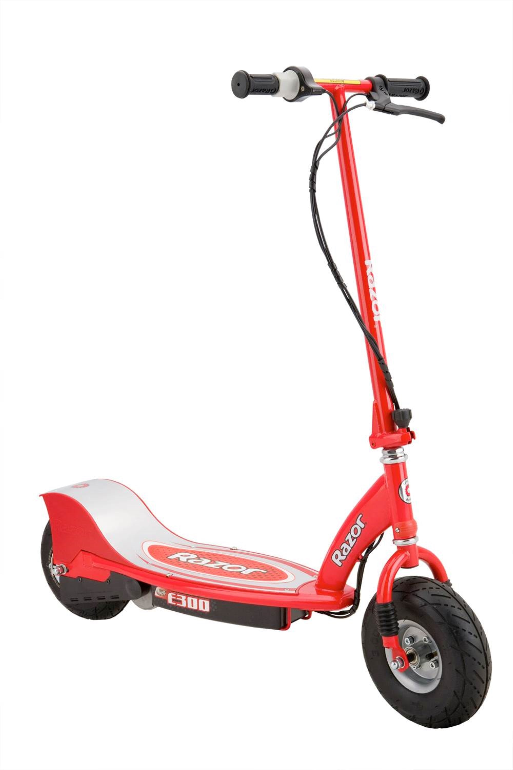 Razor E300 Electric 24V Rechargeable Motorized Kids Scooter with Helmet, Red