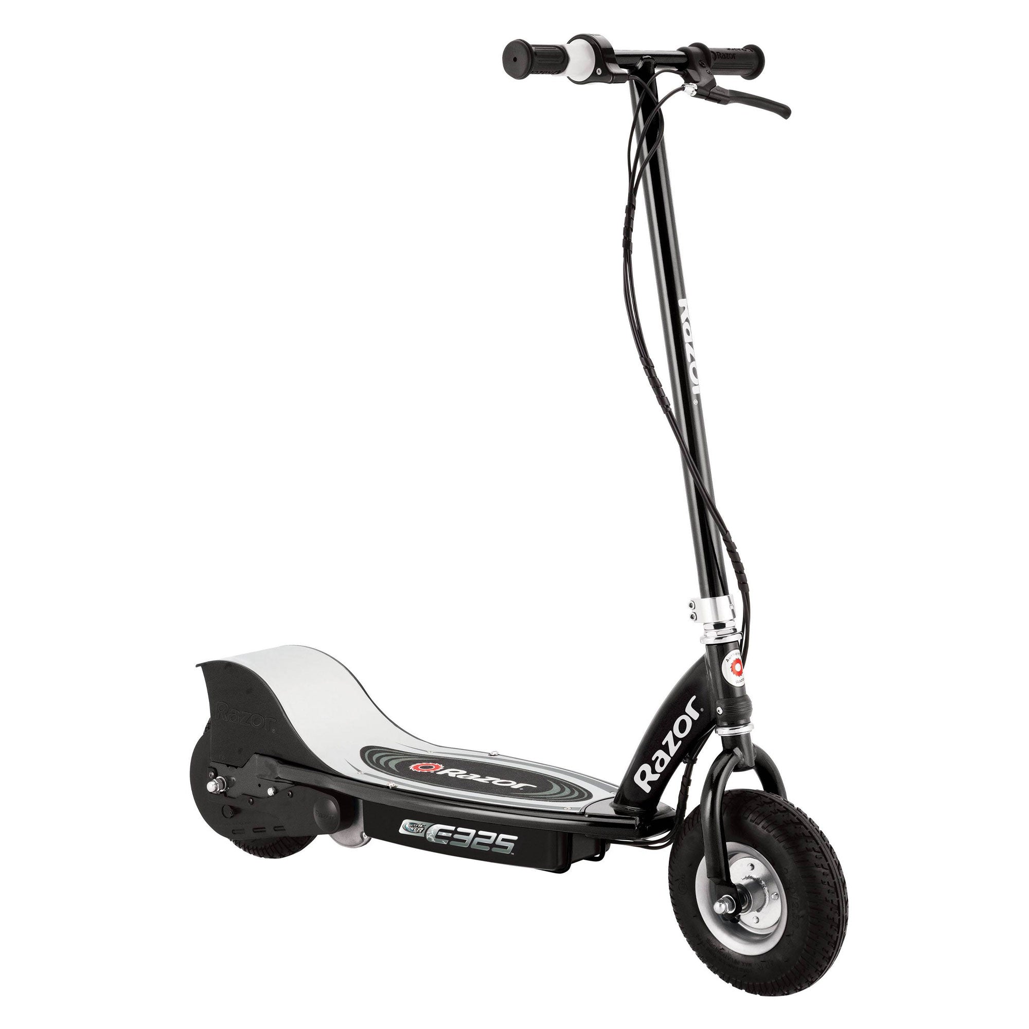 Razor E325 Adult High-Torque Electric Powered Scooter with Youth Helmet, Black