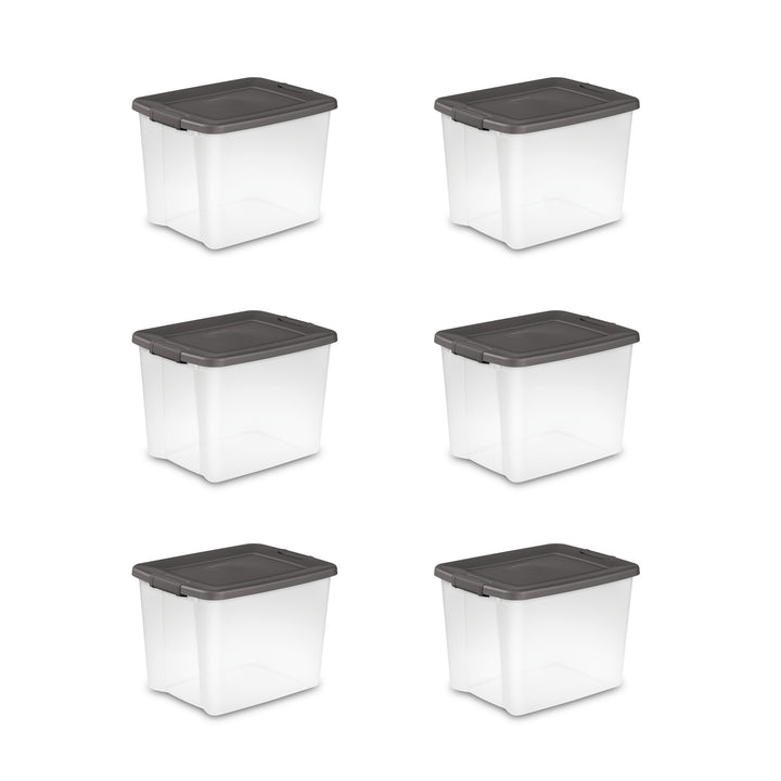 Sterilite ShelfTotes 50 Quart Clear Latched Plastic Storage Container, (6 Pack)