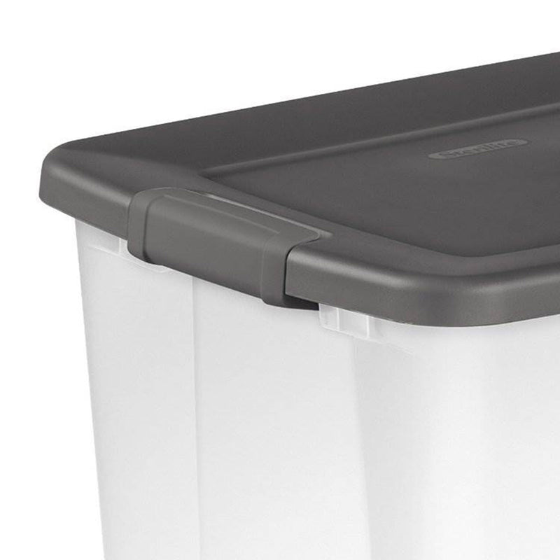 Sterilite ShelfTotes 50 Quart Clear Latched Plastic Storage Container, (12 Pack)