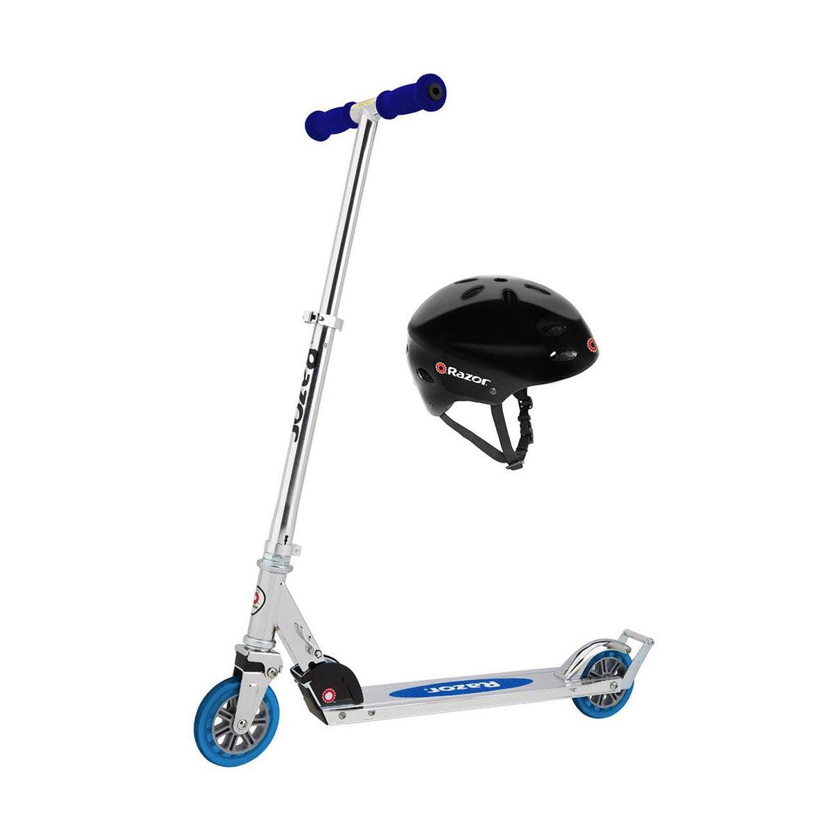 Razor V17 Childrens Helmet + A3 Kick Scooter with Brake (Certified Refurbished)