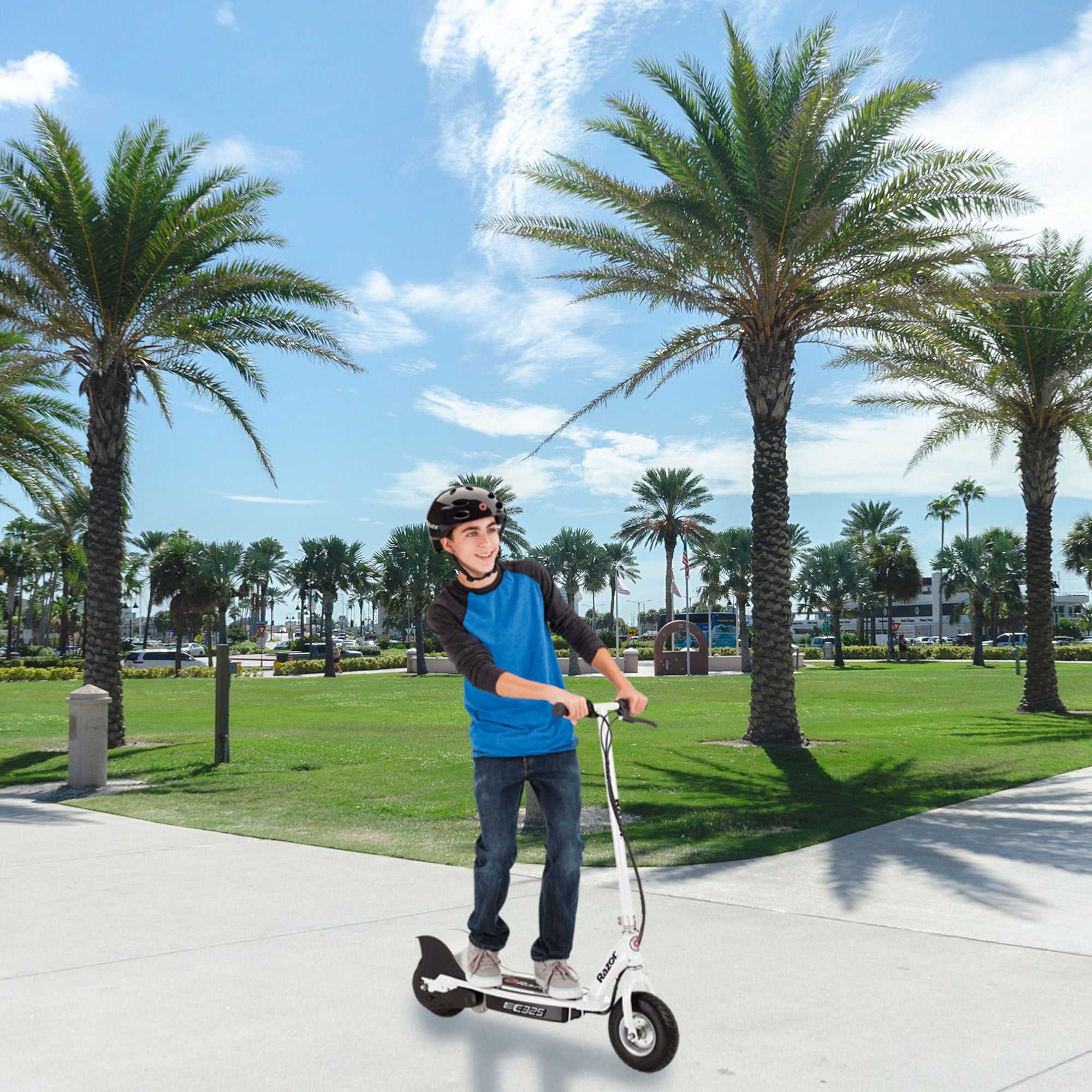 Razor E325 Electric 24 Volt Motorized Ride-On Kids Scooter, Navy (Used)