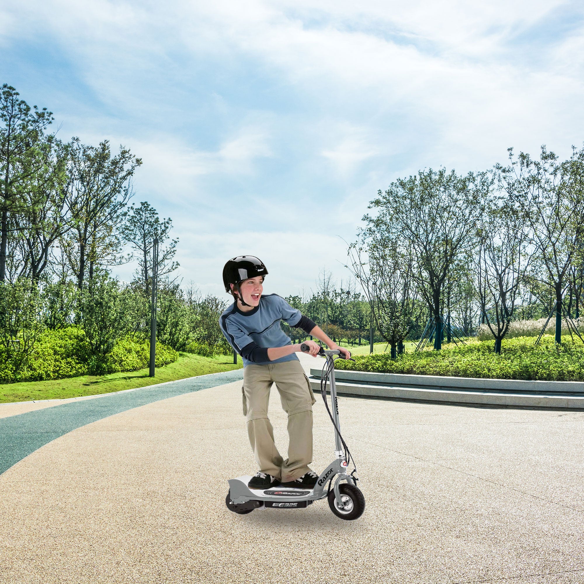 Razor E325 24V High-Torque Motor Electric Powered Scooter Ride, Silver (2 Pack) - VMInnovations