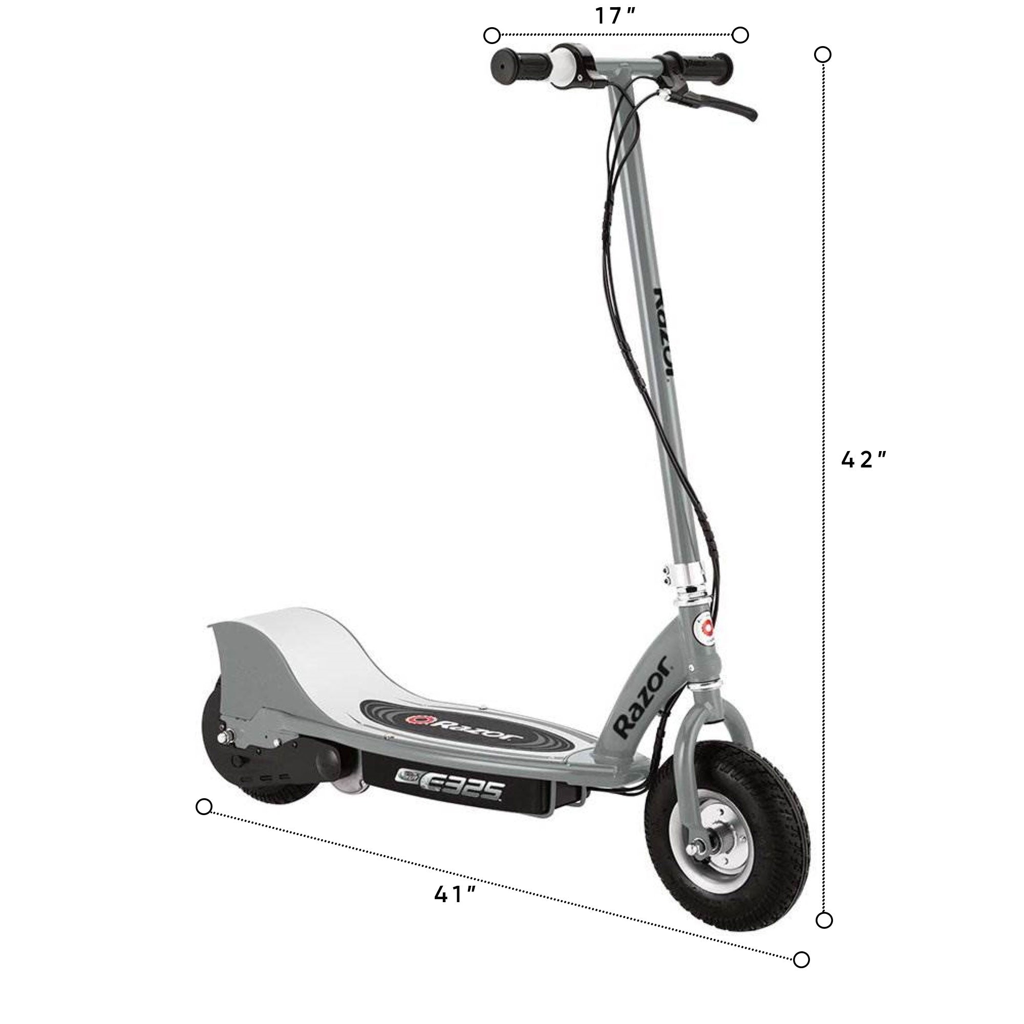 Razor E325 Adult Ride-On 24V High-Torque Motor Electric Powered Scooter, Silver - VMInnovations
