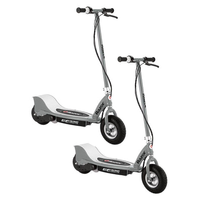 Razor E325 24V High-Torque Motor Electric Powered Scooter Ride, Silver (2 Pack)