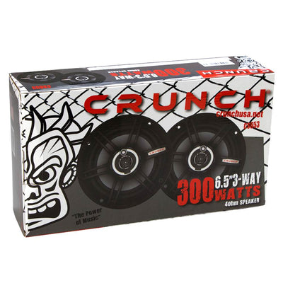 Crunch CS-653 300 Watts 6.5-Inch 3-Way 4 Ohms Car CS Speakers, Black (2 Pack)