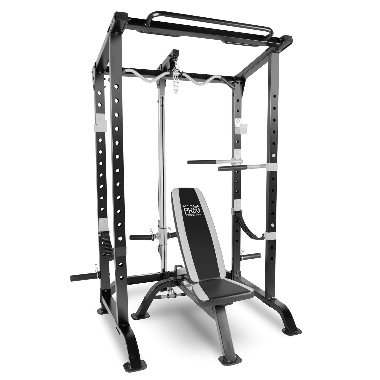 Marcy Pro Full Cage and Weight Bench Personal Home Gym Total Body Workout System - VMInnovations