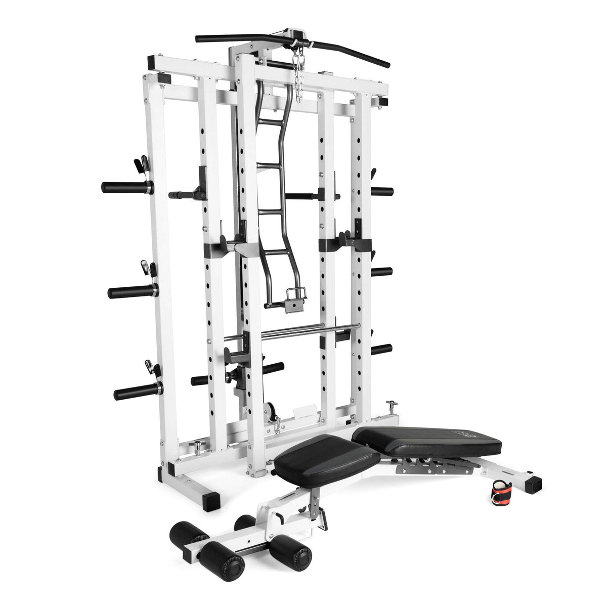 Marcy Pro Deluxe Folding Total Body Home Gym Cage Power Rack System with Bench