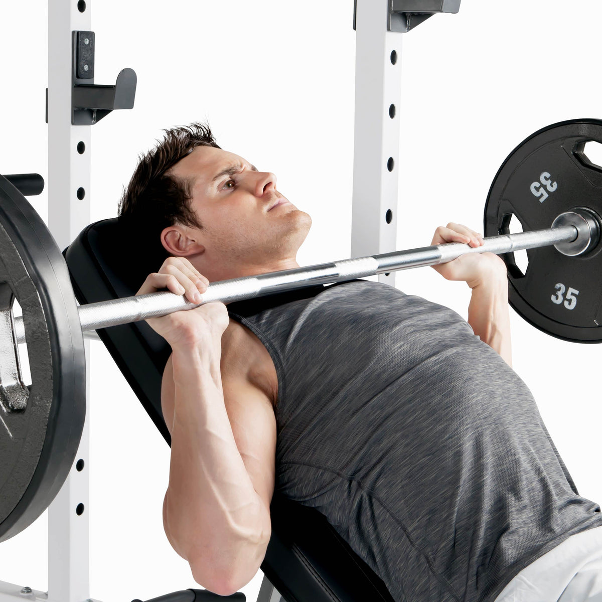 Marcy Pro Deluxe Folding Total Body Home Gym Cage Power Rack System with Bench