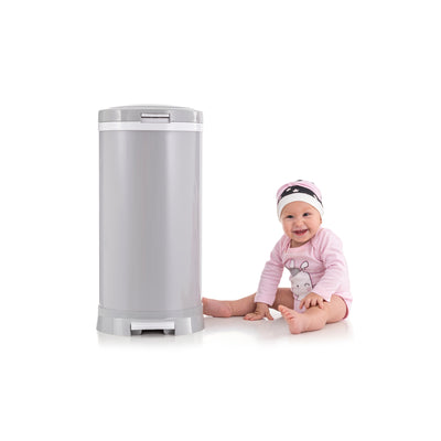 Bubula Step Steel Diaper Waste Pail with Air Tight Lid and Lock, Gray (Damaged)