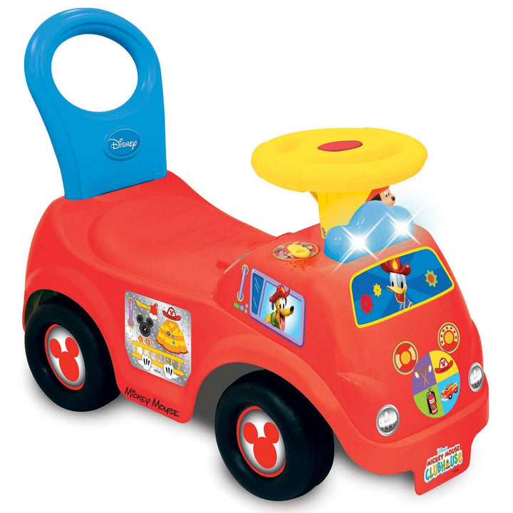 Kiddieland Light n' Sound Mickey Activity Fire Engine Kid Toy Car, Red(Open Box)