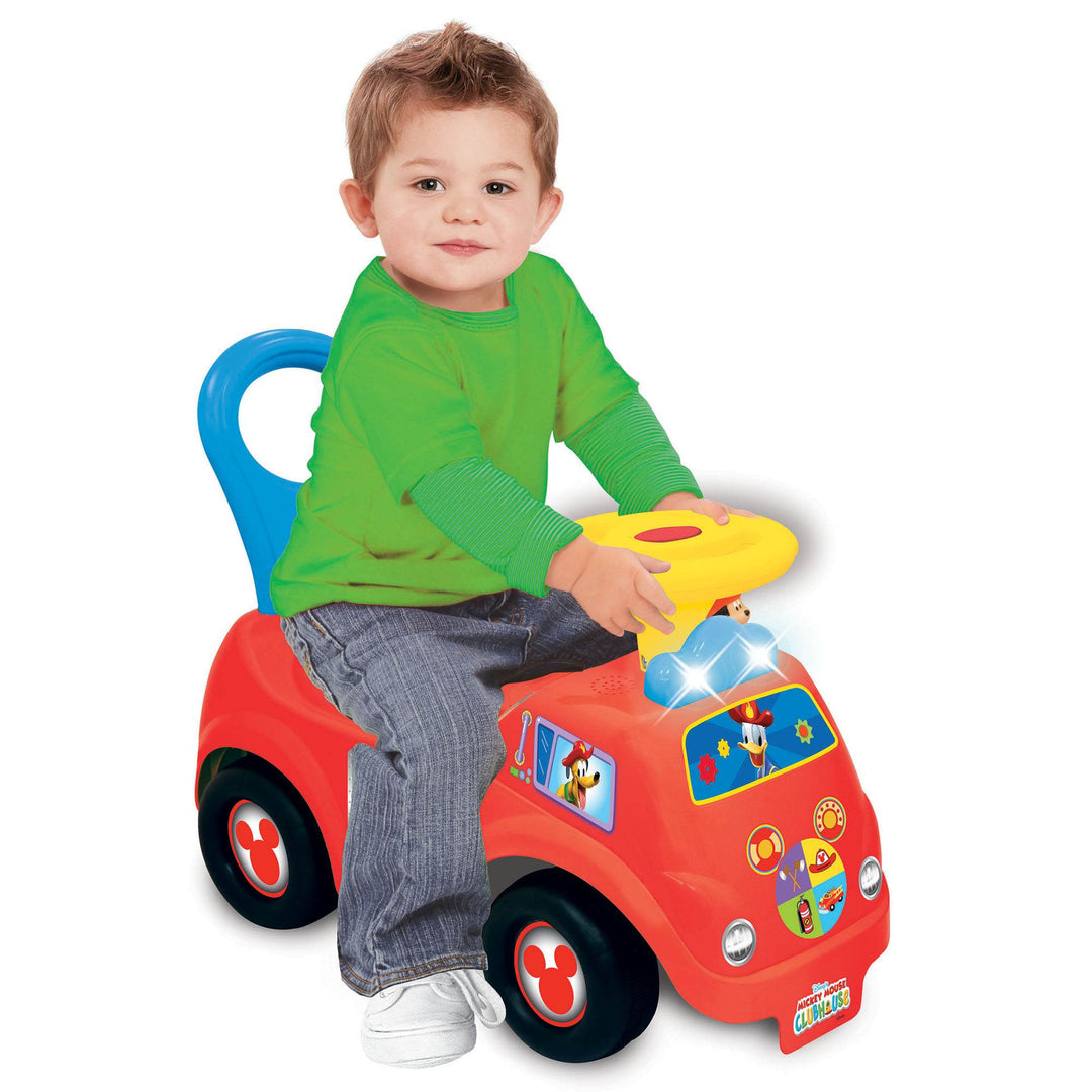 Kiddieland Light n' Sound Mickey Activity Fire Engine Kid Toy Car, Red(Open Box) - VMInnovations