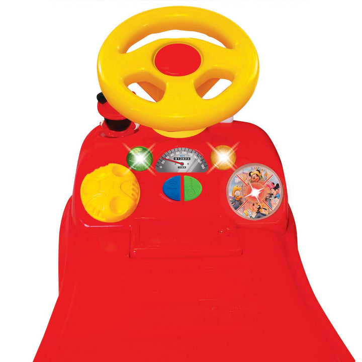Kiddieland Light n' Sound Mickey Activity Fire Engine Kid Toy Car, Red(Open Box) - VMInnovations