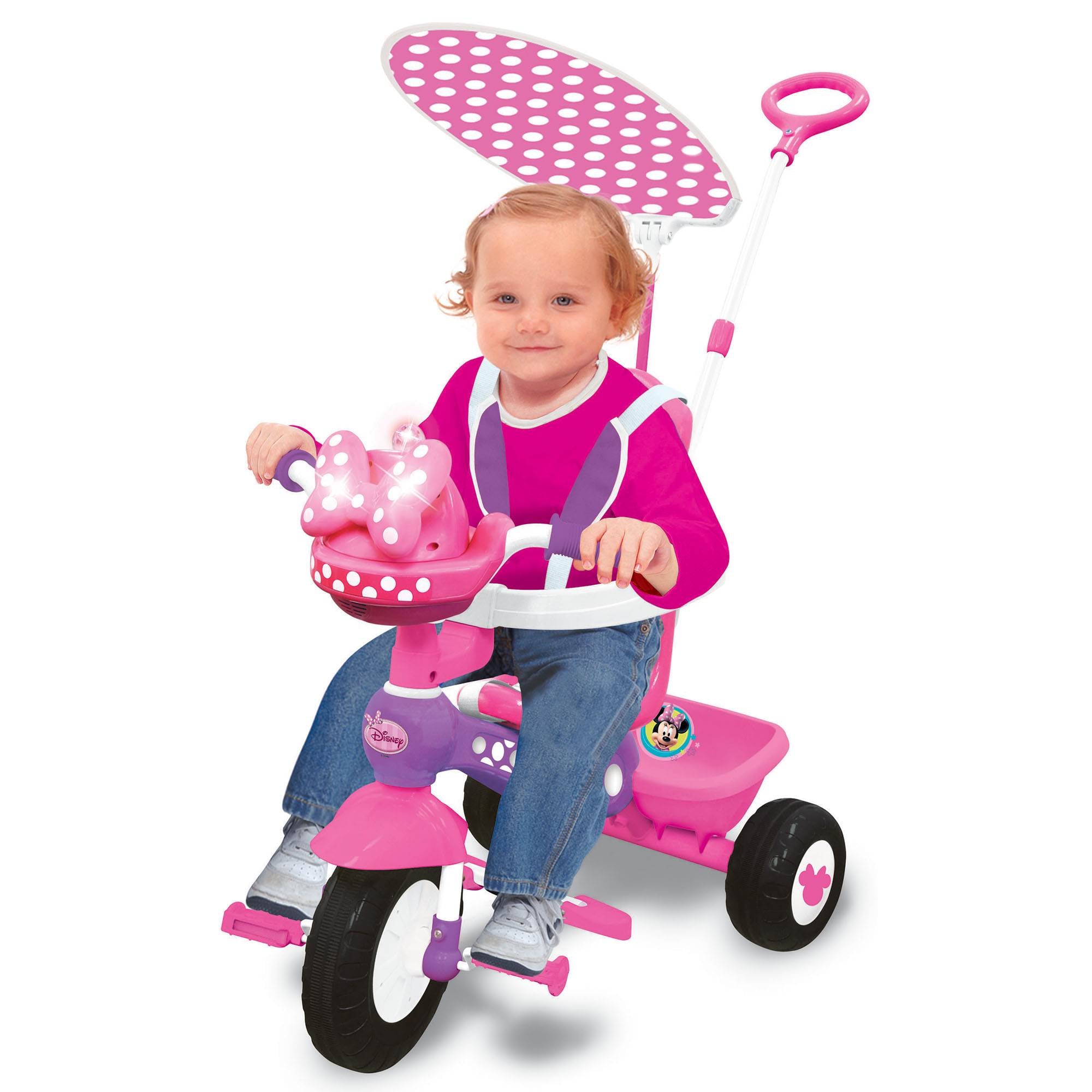 Kiddieland Minnie Mouse Push N' Ride 3-in-1 Trike + Sun Shade & Music (Open Box)