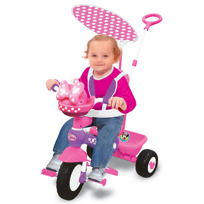 Kiddieland Minnie Mouse Push N' Ride 3-in-1 Trike + Sun Shade & Music (Open Box)