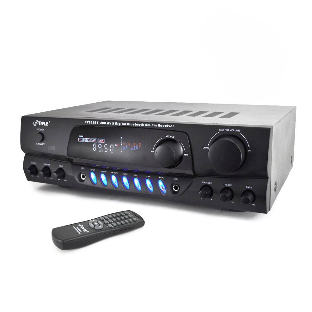 Pyle PT265BT 200 Watt Bluetooth Receiver/Amplifier + 200 Watt Mini Box Speakers