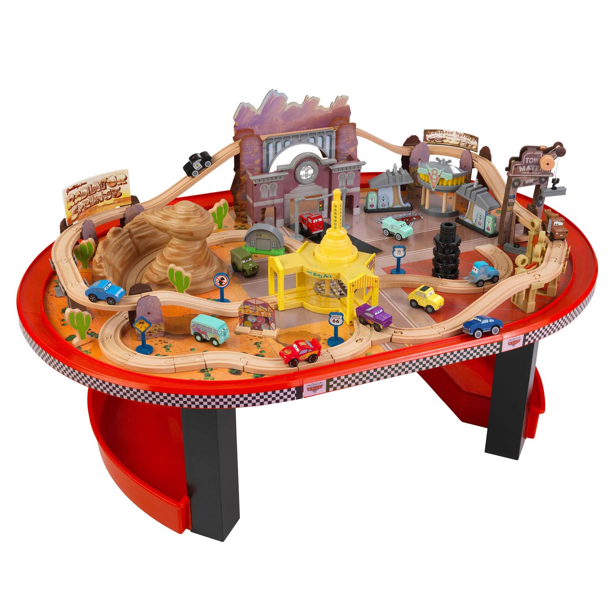 KidKraft Disney Cars Radiator Springs Race Track Set and Table (Open Box)