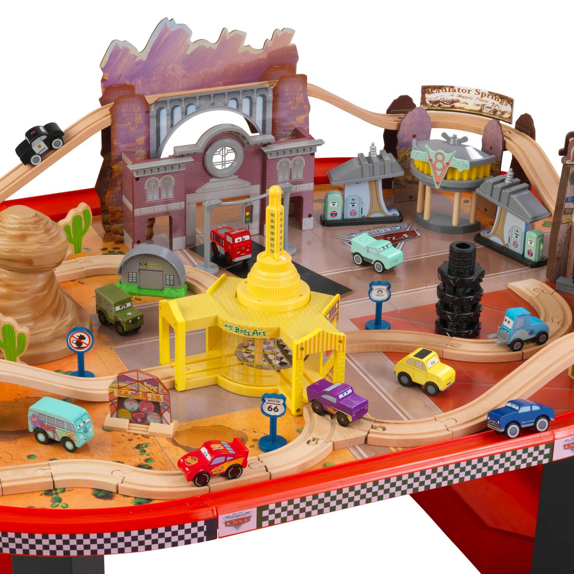KidKraft Disney Cars Radiator Springs Race Track Set and Table (Open Box)