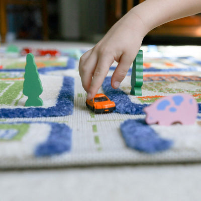 IVI 3D Play Carpets 59 x 39 Inch Traffic Educational Toddler Mat Rug, Medium - VMInnovations
