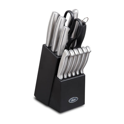 Oster Baldwyn 14 Piece Stainless Steel Kitchen Knife Set, Satin (For Parts)
