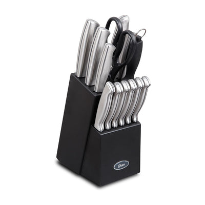 Oster Baldwyn 14 Pc Stainless Steel Knife Cutlery Set, Brushed Satin (Open Box)