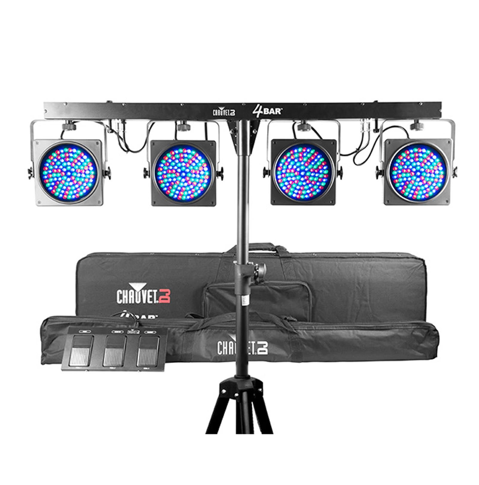 CHAUVET 4 BAR LED Stage Light System w/ Case, Foot Switch & Tripod (Refurbished)