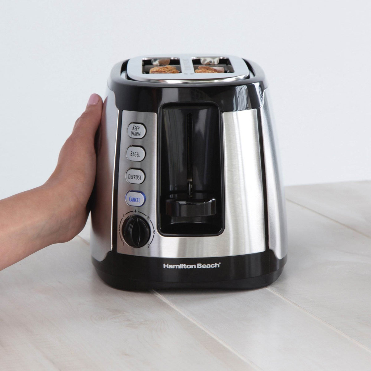 Hamilton Beach Warm 2-Slice Toaster with 8 Toast Settings | Silver (Open Box)