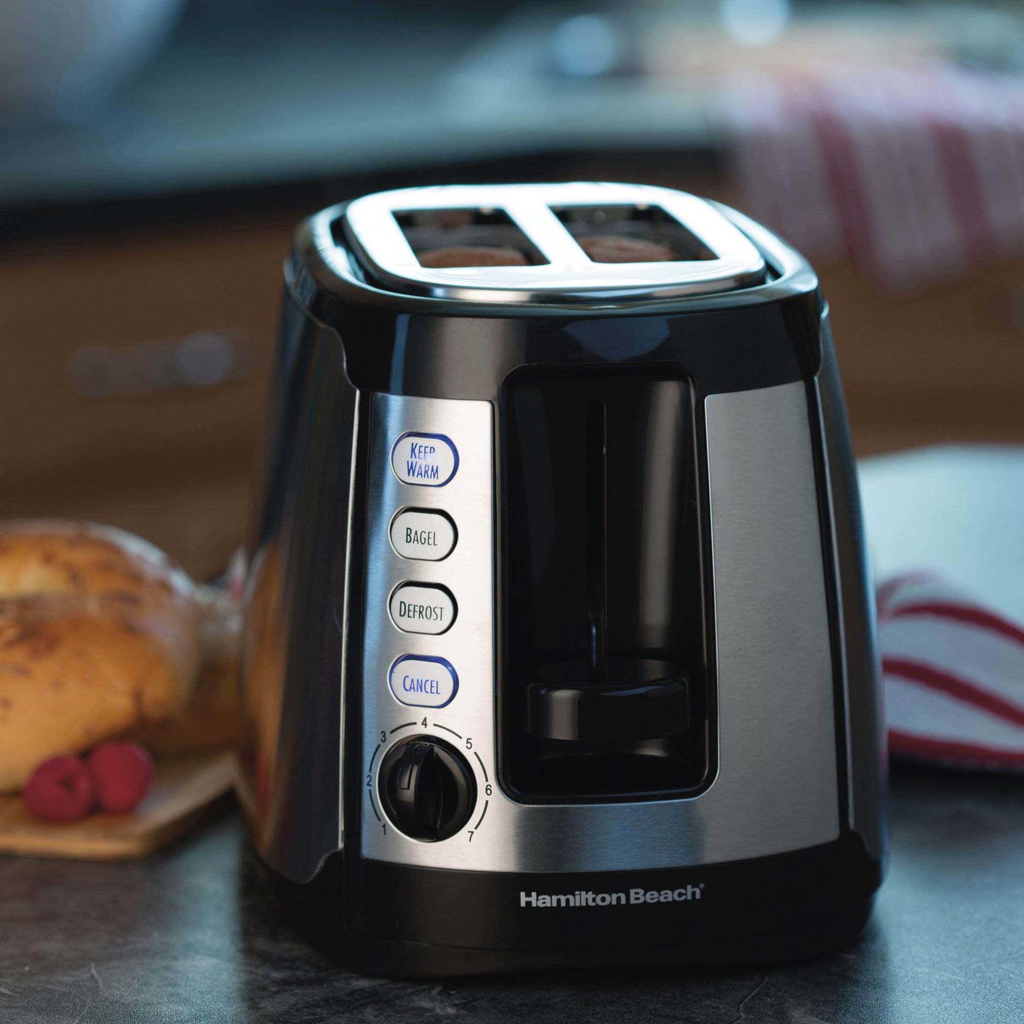 Hamilton Beach Warm 2-Slice Toaster with 8 Toast Settings | Silver (Open Box)