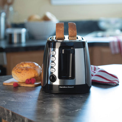 Hamilton Beach Warm 2-Slice Toaster with 8 Toast Settings | Silver (Open Box)