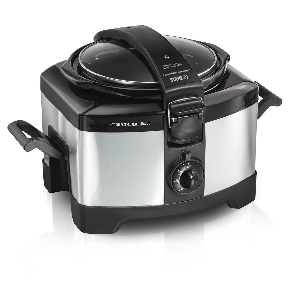Hamilton Beach 4-Quart Connectables Portable Slow Cooker, Silver (Open Box)