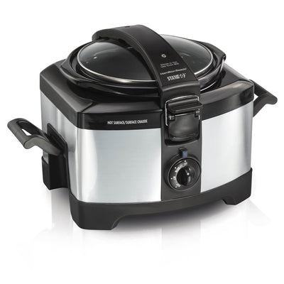 Hamilton Beach 4-Quart Connectables Portable Slow Cooker, Silver (Open Box)