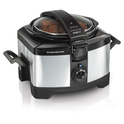 Hamilton Beach 4-Quart Connectables Portable Slow Cooker, Silver (Open Box)