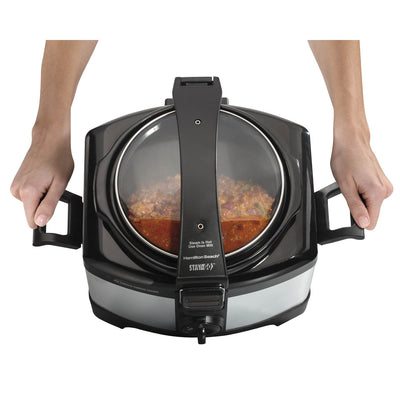 Hamilton Beach 4-Quart Connectables Portable Slow Cooker, Silver (Open Box)